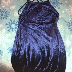 blue velvet dress